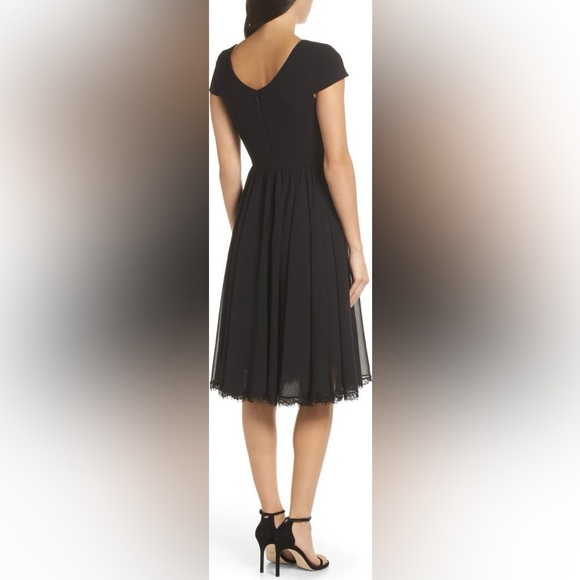 Dress the Population Black Fit & Flare Midi Dress NWT Size Small - Picture 6 of 13